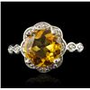 Image 1 : 14KT White Gold 3.10ct Citrine & Diamond Ring