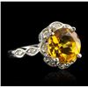 Image 2 : 14KT White Gold 3.10ct Citrine & Diamond Ring