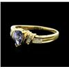 Image 2 : 14KT Yellow Gold 0.62ct Tanzanite and Diamond Ring