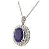 Image 3 : 14KT White Gold GIA Certified 17.92ct Tanzanite and Diamond Pendant With Chain