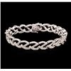 Image 1 : 18KT White Gold 3.74ctw Diamond Tennis Bracelet