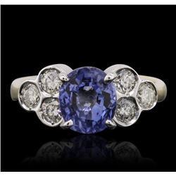 14KT Yellow Gold 2.85ct Sapphire and Diamond Ring
