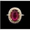 Image 1 : 14KT Yellow Gold 3.89ct Ruby and Diamond Ring