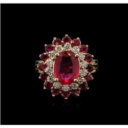 4.15ctw Ruby and Diamond Ring - 14KT Rose Gold