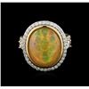 Image 1 : 14KT Yellow Gold 5.61ct Opal and Diamond Ring