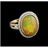 Image 2 : 14KT Yellow Gold 5.61ct Opal and Diamond Ring