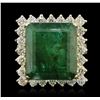 Image 1 : 14KT Yellow Gold 15.19ct Emerald and Diamond Ring