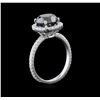 Image 3 : 4.03ctw Black Diamond Ring - 18KT White Gold