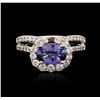 Image 1 : 18KT White Gold 1.45ct Tanzanite and Diamond Ring