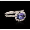 Image 2 : 18KT White Gold 1.45ct Tanzanite and Diamond Ring