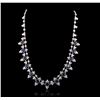 Image 2 : 14KT White Gold 13.78ctw Sapphire and Diamond Necklace