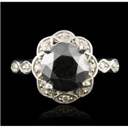 14KT White Gold 3.68ct Black Diamond Ring