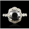 Image 1 : 14KT White Gold 3.68ct Black Diamond Ring