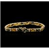Image 2 : 14KT Yellow Gold 12.35ctw Sapphire and Diamond Bracelet