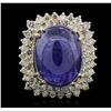 Image 1 : 14KT Yellow Gold 19.72ct Tanzanite and Diamond Ring