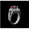 Image 3 : 18KT White Gold 1.67ct Ruby and Diamond Ring