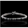 Image 1 : 14KT White Gold 3.46ctw Sapphire and Diamond Bracelet
