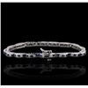 Image 2 : 14KT White Gold 3.46ctw Sapphire and Diamond Bracelet
