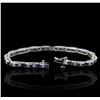 Image 3 : 14KT White Gold 3.46ctw Sapphire and Diamond Bracelet