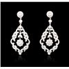 Image 1 : 18KT White Gold 1.35ctw Diamond Earrings