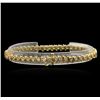 Image 2 : 14KT Yellow Gold 4.19ctw Diamond Tennis Bracelet