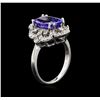 Image 3 : 3.67ct Tanzanite and Diamond Ring - 14KT White Gold