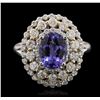 Image 1 : 18KT Two-Tone Gold 2.28ct Tanzanite and Diamond Ring