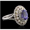 Image 2 : 18KT Two-Tone Gold 2.28ct Tanzanite and Diamond Ring