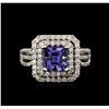 Image 1 : 14KT White Gold 2.16ct Tanzanite and Diamond Ring