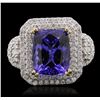 Image 1 : 14KT Two-Tone Gold 7.46ct Tanzanite and Diamond Ring