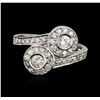 Image 1 : 14KT White Gold 0.62ctw Diamond Ring