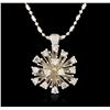 Image 1 : 14KT White Gold 3.02ctw Diamond Pendant With Chain