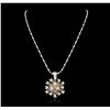 Image 2 : 14KT White Gold 3.02ctw Diamond Pendant With Chain