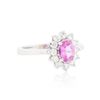 Image 2 : 14KT White Gold 0.70ct Pink Sapphire and Diamond Ring