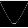Image 2 : 14KT White Gold 0.15ct Diamond Solitaire Necklace
