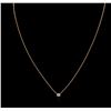 Image 1 : 14KT Rose Gold 0.09ct Diamond Solitaire Necklace