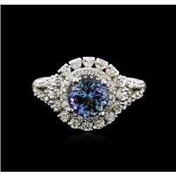 14KT White Gold 1.90ct Tanzanite and Diamond Ring