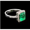 Image 2 : 1.78ct Emerald and Diamond Ring - 18KT White Gold