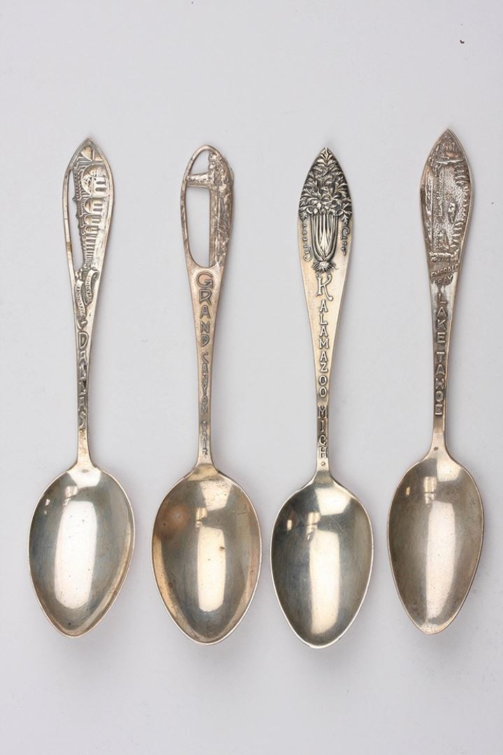 Vintage Lot of 4 Sterling Silver Souvenir Spoons