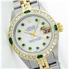 Image 1 : Rolex Two-Tone Diamond and Emerald DateJust Ladies Watch