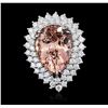 Image 1 : 14KT White Gold 11.47ct Morganite and Diamond Ring