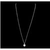 Image 2 : 14KT White Gold 0.92ctw Diamond Pendant With Chain