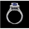 Image 3 : 14KT White Gold 3.13ct Sapphire and Diamond Ring