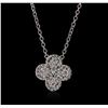 Image 1 : 18KT White Gold 0.15ctw Diamond Necklace