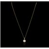 Image 2 : 14KT Yellow Gold 0.63ctw Diamond Pendant With Chain