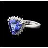 Image 2 : 14KT White Gold 3.44ct Tanzanite and Diamond Ring