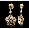 Image 2 : 14KT Yellow Gold 0.75ctw Diamond Dangle Earrings