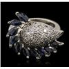 Image 2 : 14KT White Gold 1.90ctw Sapphire and Diamond Ring