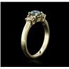 Image 3 : 14KT Yellow Gold 0.96ctw Blue Diamond Ring