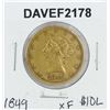 Image 1 : 1849 XF $10 Eagle Liberty Head Gold Coin